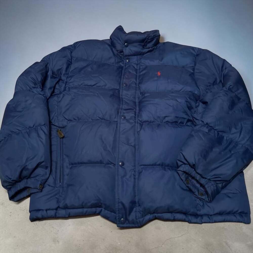 Polo Ralph Lauren Puffer Jacket Size L Blue Down Winter Coat